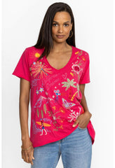 Women Tops | Johnny Was California Everyday Tee Raspberry
