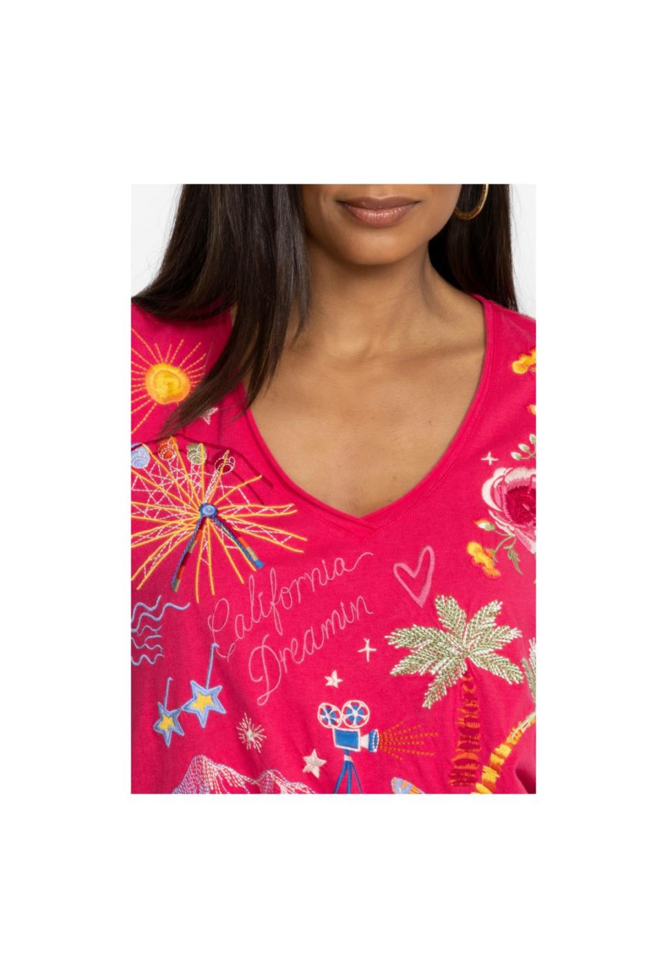 Women Tops | Johnny Was California Everyday Tee Raspberry