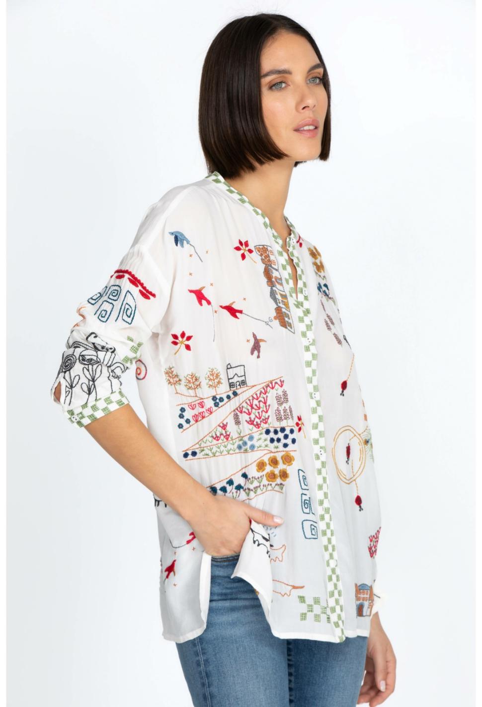 Women Tops | Johnny Was Cartagena Blouse Natural