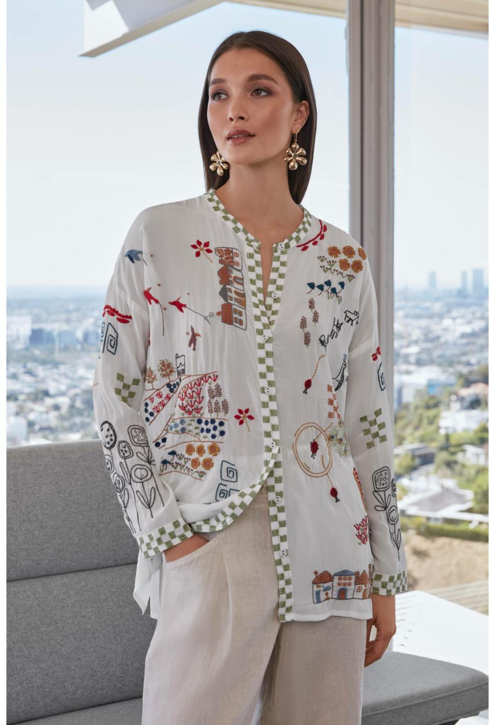 Women Tops | Johnny Was Cartagena Blouse Natural