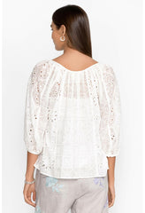 Women Tops | Johnny Was Castillo Eyelet Blouse White