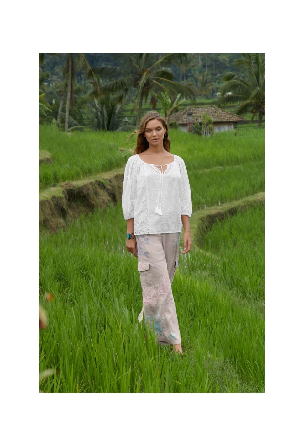 Women Tops | Johnny Was Castillo Eyelet Blouse White