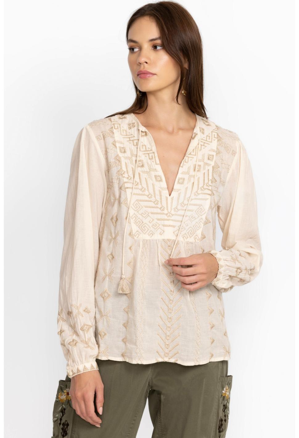 Women Tops | Johnny Was Charis Prairie Blouse Ecru