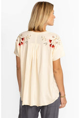 Women Tops | Johnny Was Clara Raw Detail Swing Tee Brie