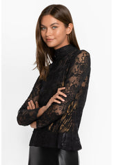 Women Tops | Johnny Was Dina Mesh Tee Black