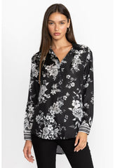 Women Tops | Johnny Was Dreamer Oversized Shirt Charcoal Dreamer