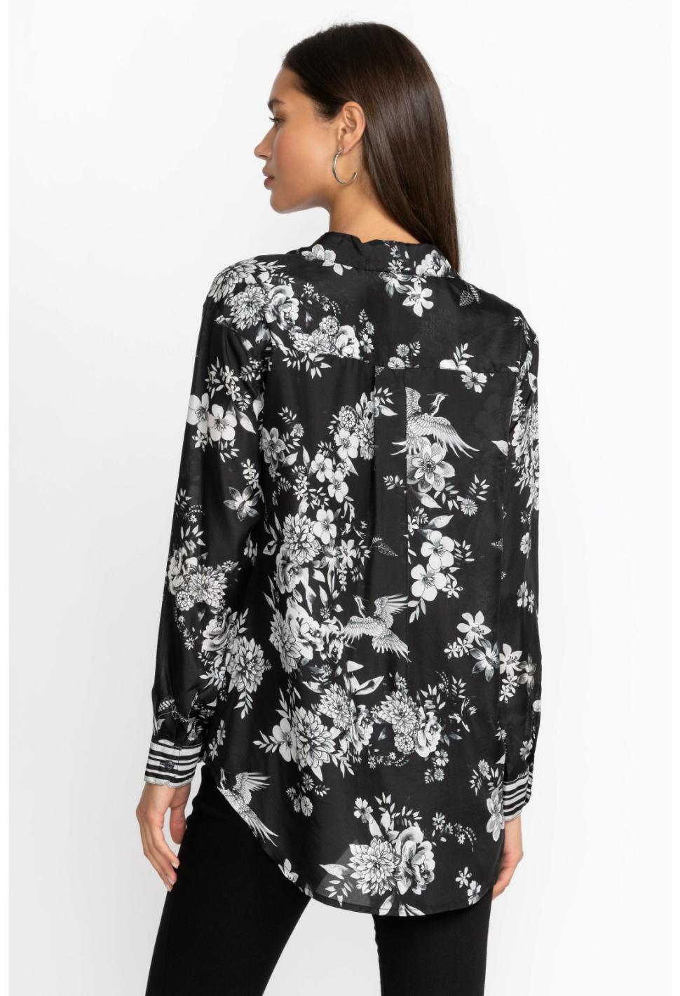 Women Tops | Johnny Was Dreamer Oversized Shirt Charcoal Dreamer