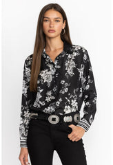 Women Tops | Johnny Was Dreamer Oversized Shirt Charcoal Dreamer