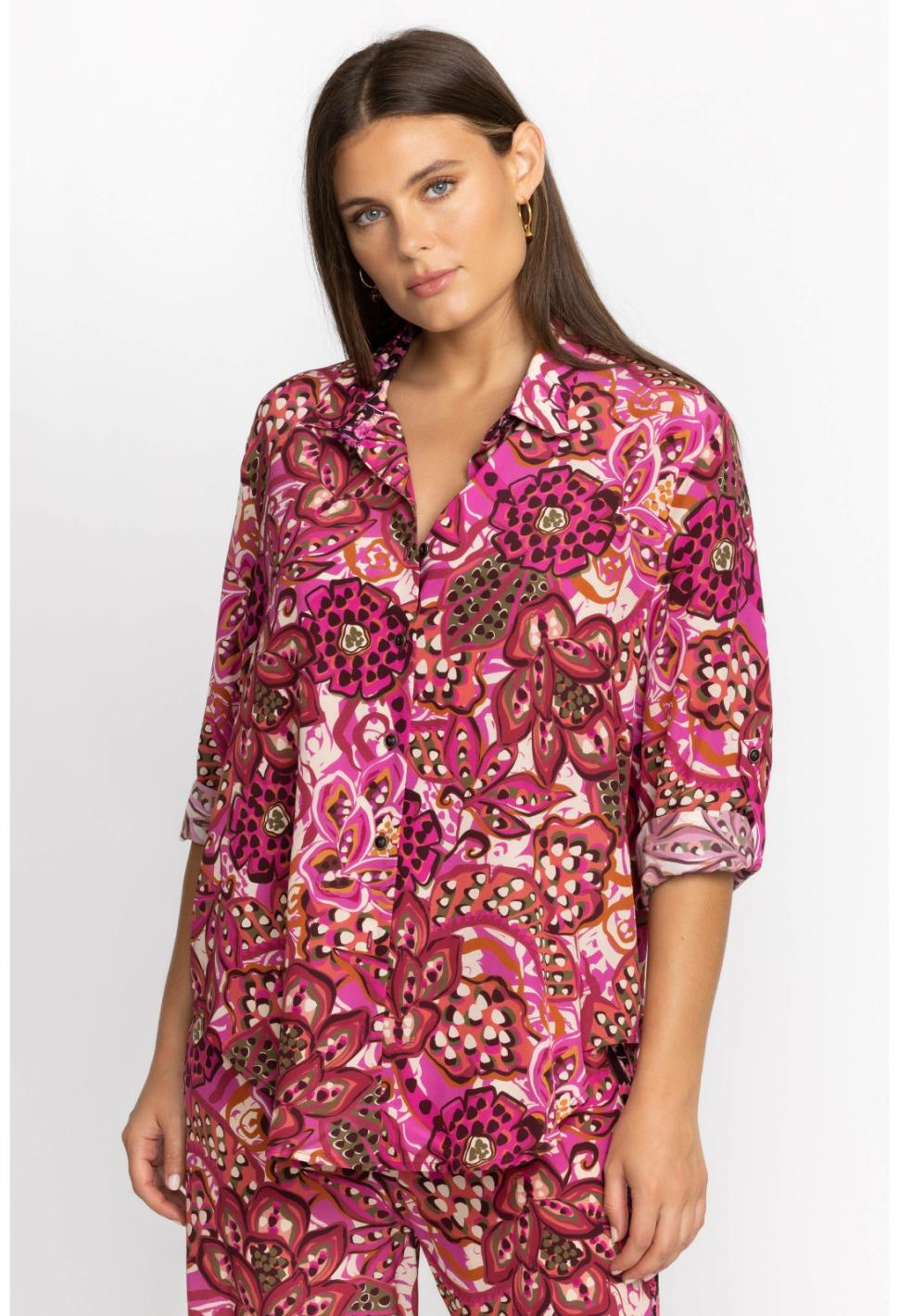Women Tops | Johnny Was Dreams Of Vivanna Silk Shirt Multi