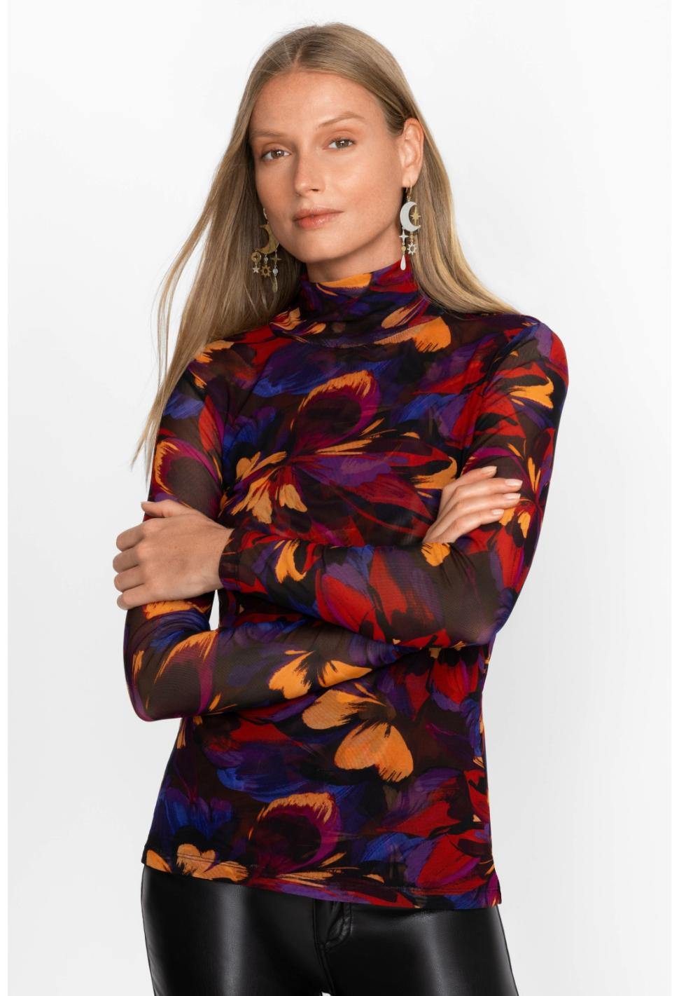 Women Tops | Johnny Was Eclipse Blooms Mesh Tee Multi