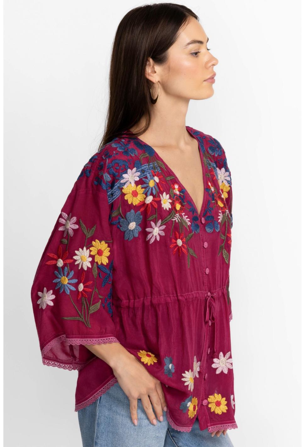 Women Tops | Johnny Was Edith Blouse Rumba Red