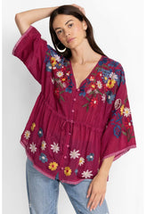 Women Tops | Johnny Was Edith Blouse Rumba Red