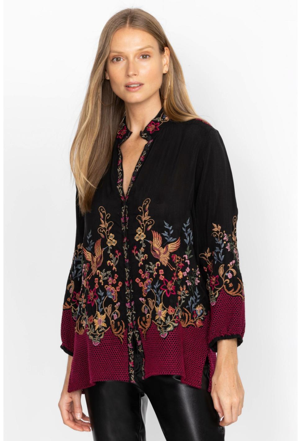 Women Tops | Johnny Was Eleana Blouse Black