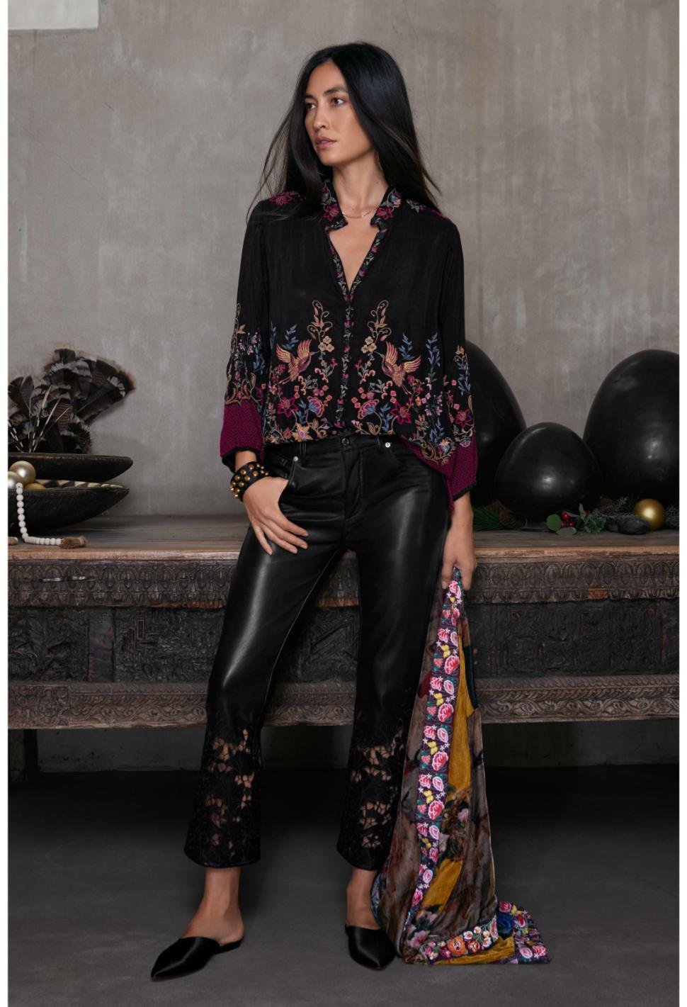 Women Tops | Johnny Was Eleana Blouse Black