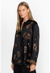 Women Tops | Johnny Was Estrella Kimono Sleeve Oversized Shirt Black