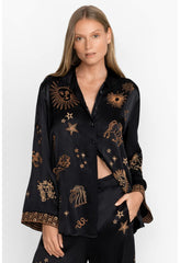 Women Tops | Johnny Was Estrella Kimono Sleeve Oversized Shirt Black