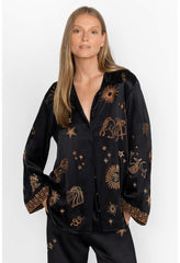 Women Tops | Johnny Was Estrella Kimono Sleeve Oversized Shirt Black
