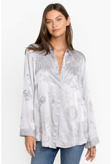 Women Tops | Johnny Was Estrella Kimono Sleeve Oversized Shirt Silver