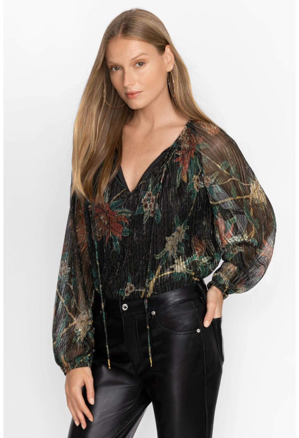 Women Tops | Johnny Was Evelina Metallic Blouse Multi