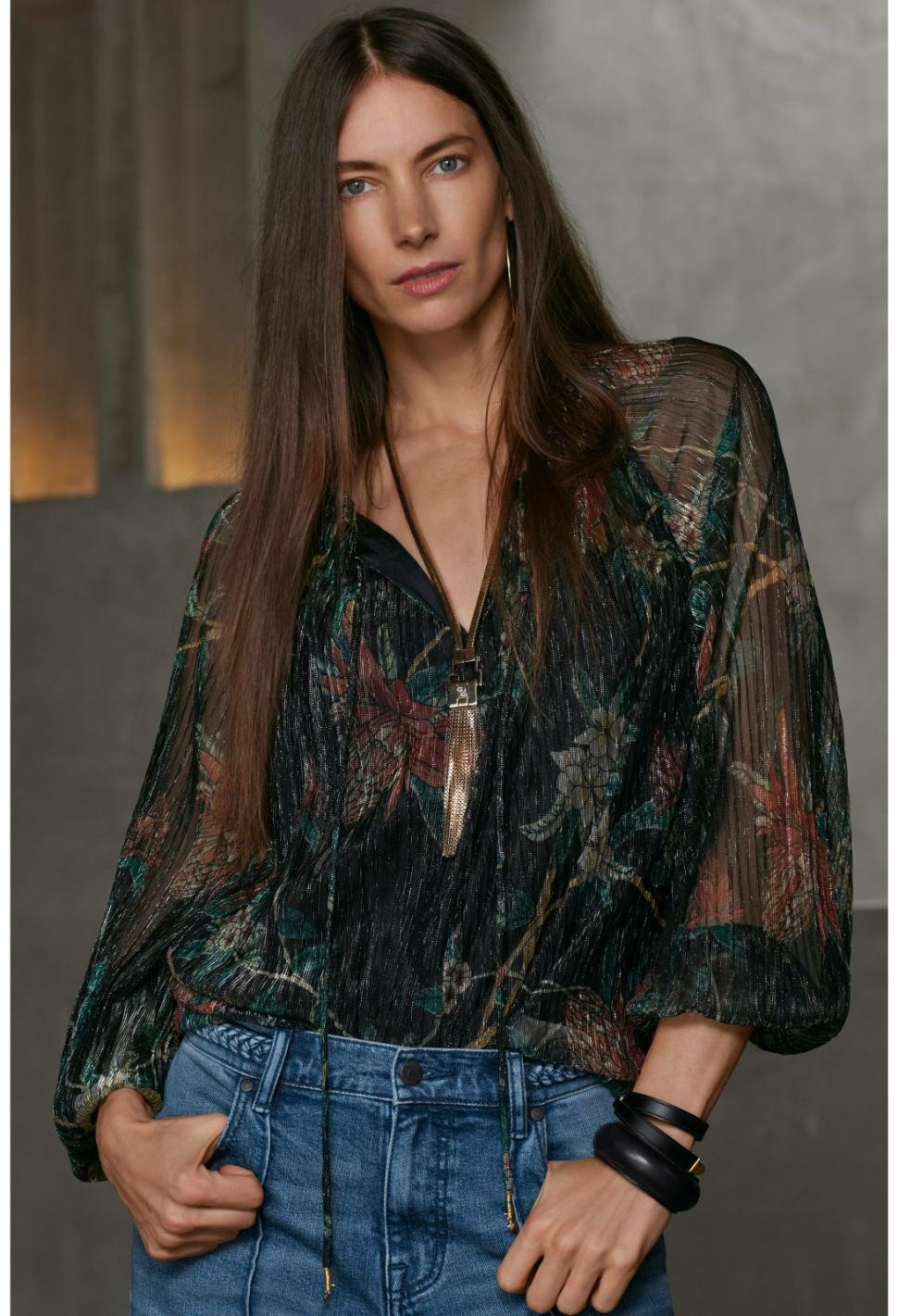Women Tops | Johnny Was Evelina Metallic Blouse Multi
