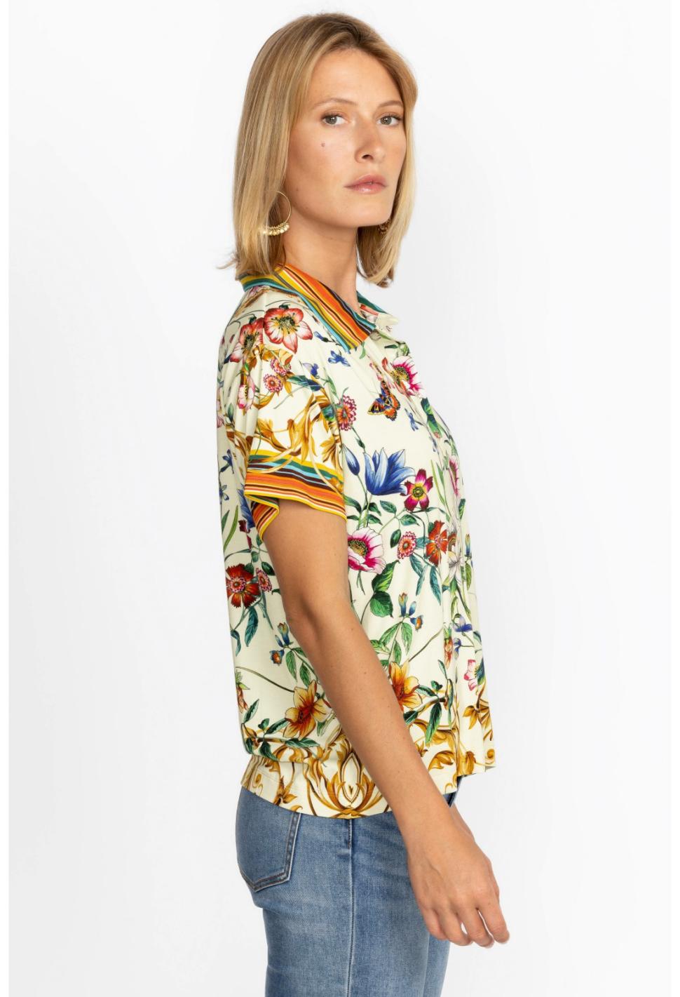 Women Tops | Johnny Was Felix Short Sleeve Polo Tee Felix