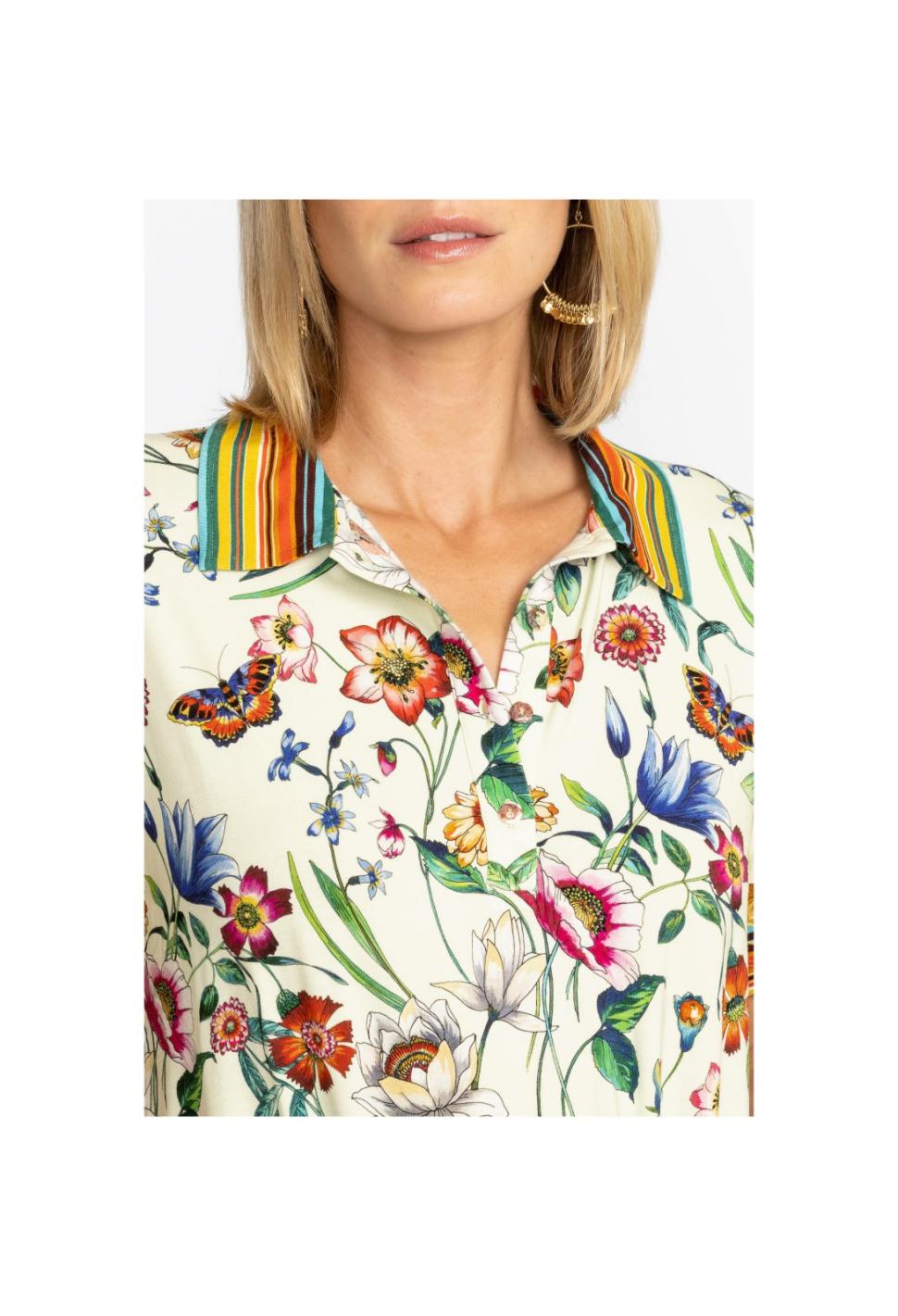 Women Tops | Johnny Was Felix Short Sleeve Polo Tee Felix