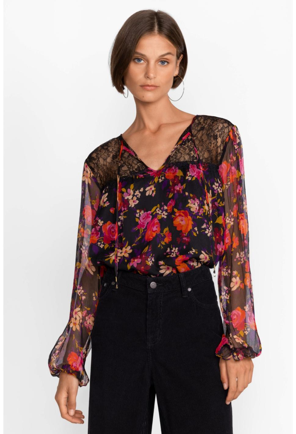 Women Tops | Johnny Was Flora Silk Blouse Flora