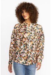 Women Tops | Johnny Was Floral Half Placket Button Top Multi