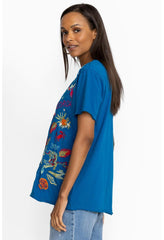 Women Tops | Johnny Was Florida Everyday Tee Mykonos Blue