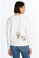 Women Tops | Johnny Was Florida Raglan Sweatshirt White