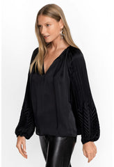 Women Tops | Johnny Was Gemma Pleated Blouse Black