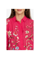 Women Tops | Johnny Was Geniveve Relaxed Dolman Shirt Rose Red