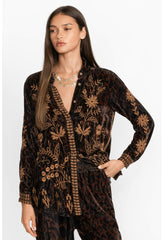 Women Tops | Johnny Was Georgina Velvet Oversized Shirt French Leopard