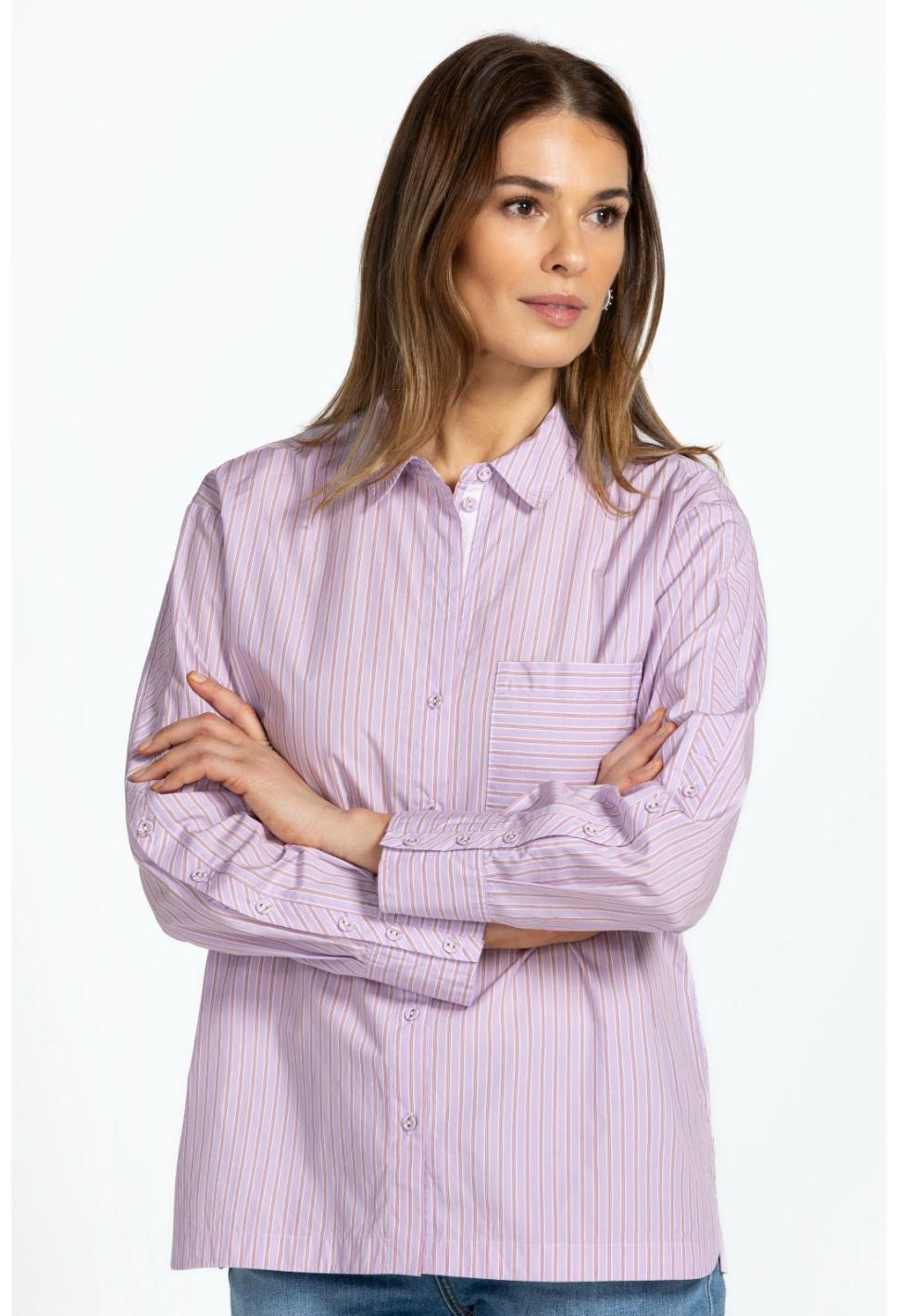 Women Tops | Johnny Was Giana Relaxed Pocket Shirt Stripe