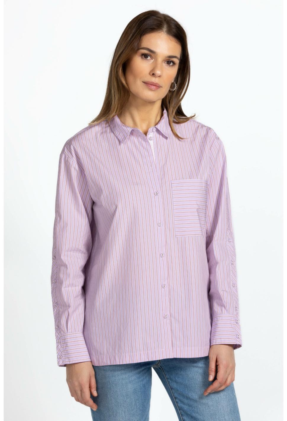 Women Tops | Johnny Was Giana Relaxed Pocket Shirt Stripe