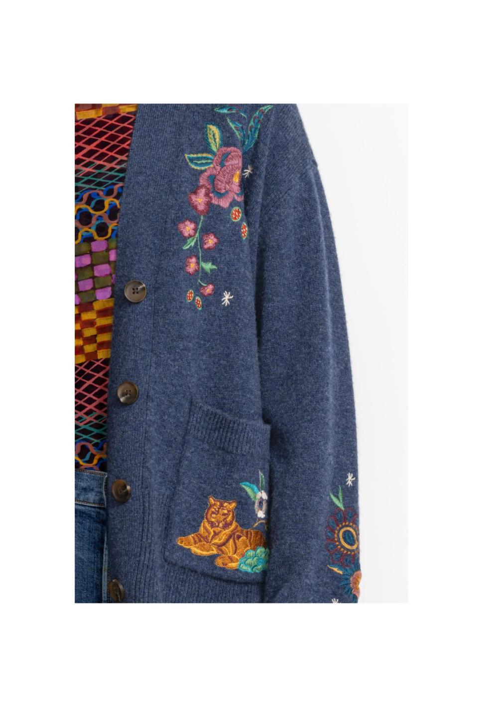 Women Tops | Johnny Was Griffin Cardigan Blue