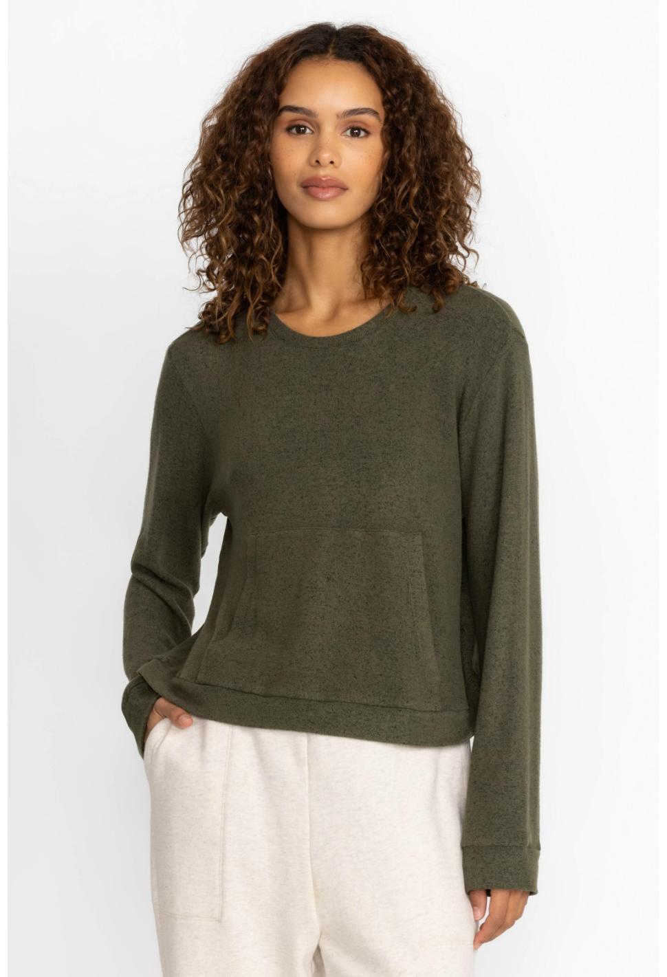 Women Tops | Johnny Was Hachi Kangaroo Pocket Pullover Thyme