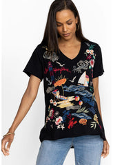 Women Tops | Johnny Was Hamptons Everyday Tee Black