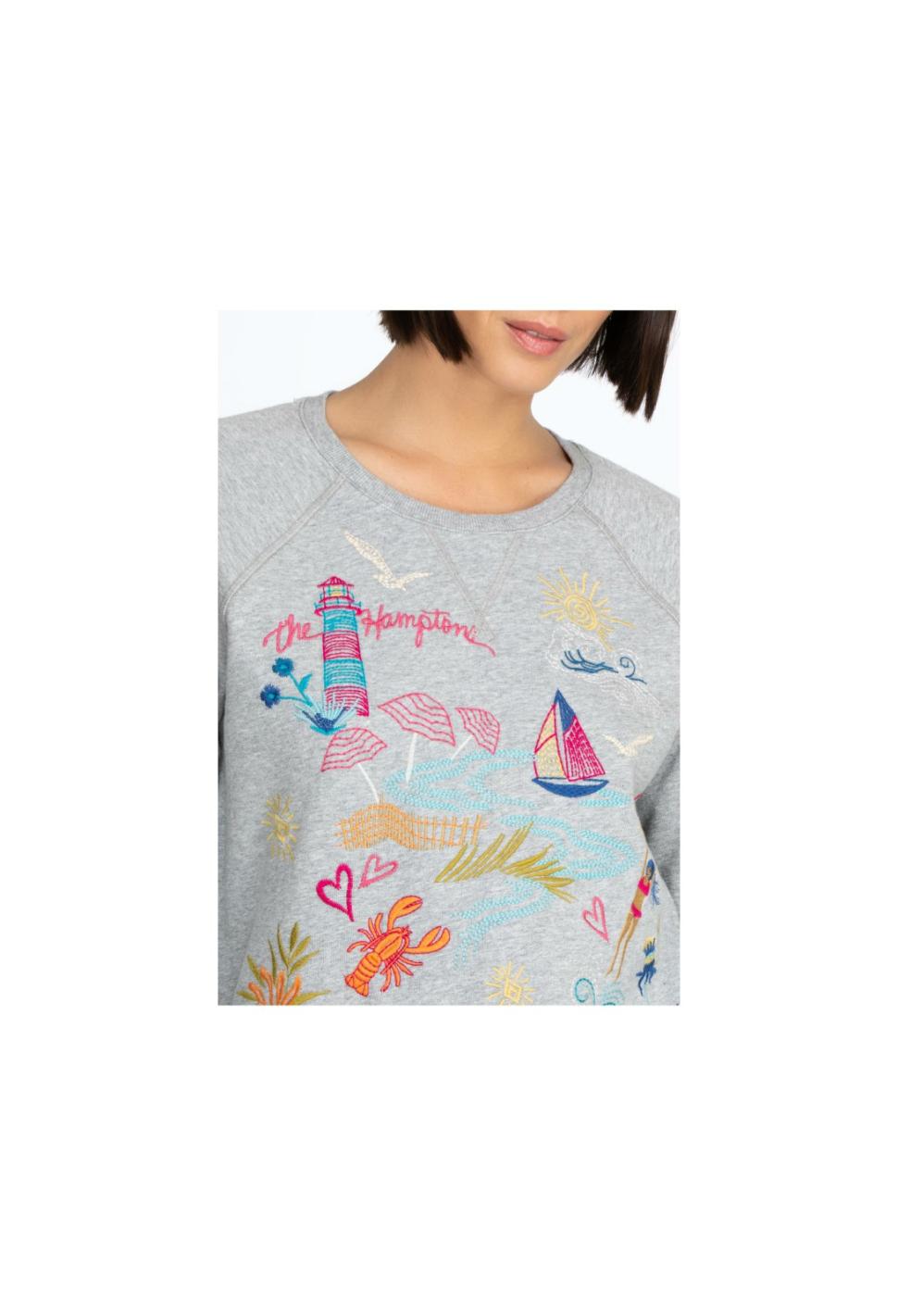 Women Tops | Johnny Was Hamptons Raglan Sweatshirt Light Heather Gray