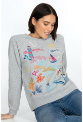 Women Tops | Johnny Was Hamptons Raglan Sweatshirt Light Heather Gray
