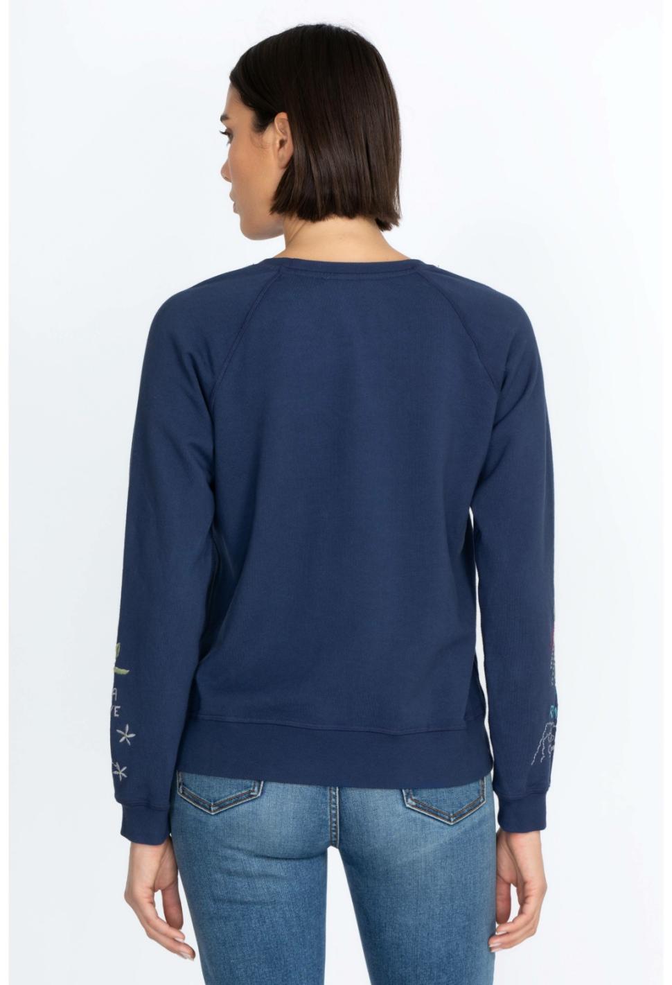 Women Tops | Johnny Was Hawaii Raglan Sweatshirt Navy