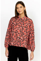 Women Tops | Johnny Was High Low Button Shirt Pale Blush Orchid Floral