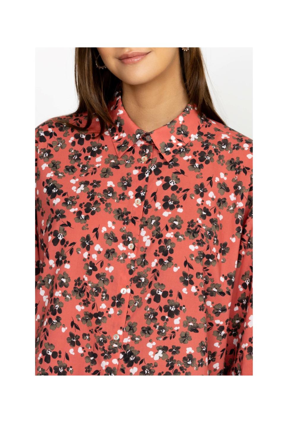 Women Tops | Johnny Was High Low Button Shirt Pale Blush Orchid Floral