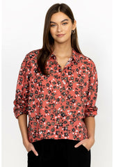 Women Tops | Johnny Was High Low Button Shirt Pale Blush Orchid Floral