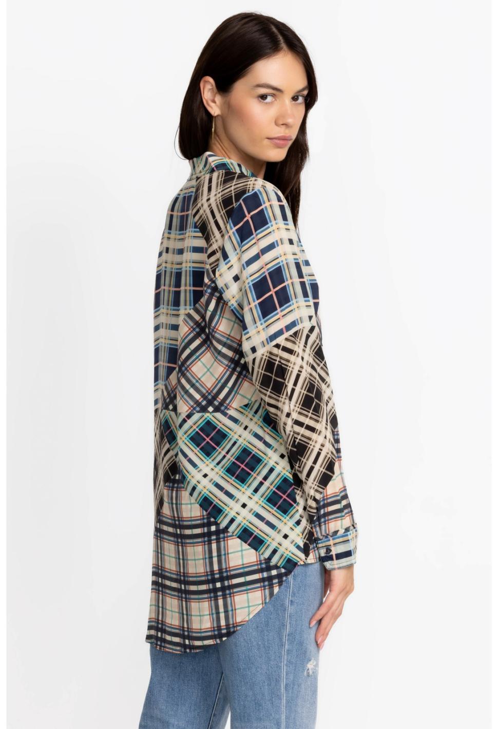 Women Tops | Johnny Was Idora Patchwork Button Down Shirt Multi