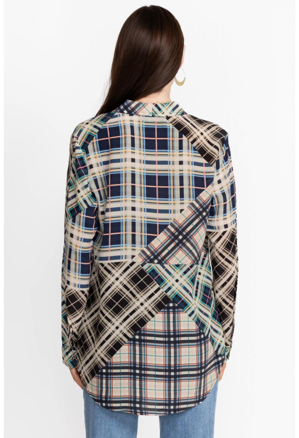 Women Tops | Johnny Was Idora Patchwork Button Down Shirt Multi