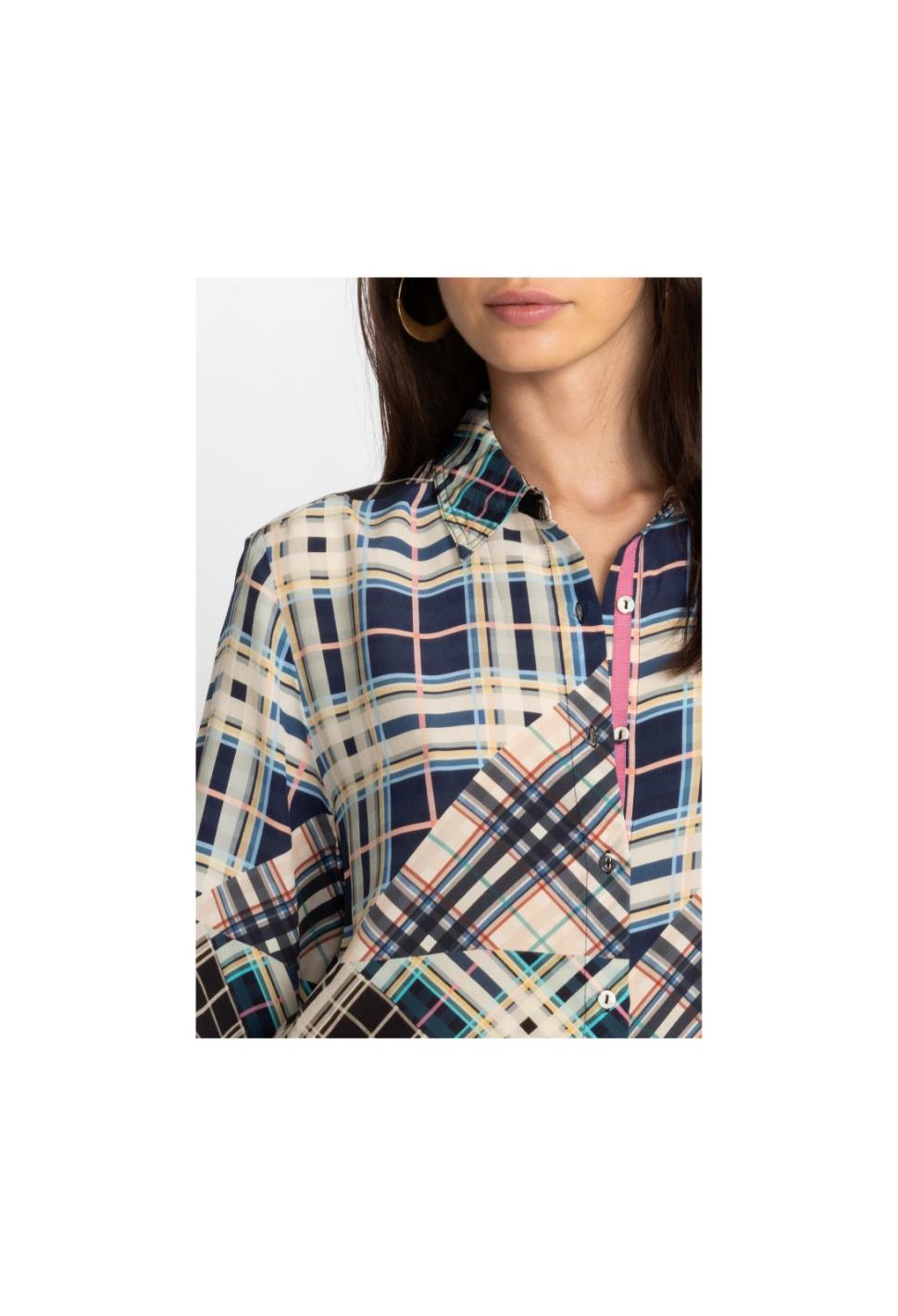 Women Tops | Johnny Was Idora Patchwork Button Down Shirt Multi