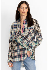 Women Tops | Johnny Was Idora Patchwork Button Down Shirt Multi