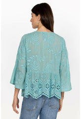 Women Tops | Johnny Was Ingrid Reveka Blouse Marine Blue