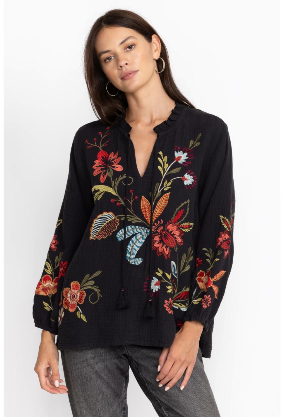 Women Tops | Johnny Was Isabella Field Blouse Black